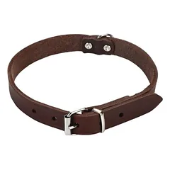 Beeztees antkaklis šunims iš odos, rudas, Reguliavimas: 23 - 28 cm — 4 nuotrauka