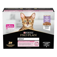 PURINA PRO PLAN Cat Adult Delicate Digestion drėgnas maistas katėms 10 x 85 g — 4 nuotrauka