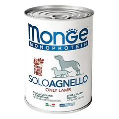 Monge Monoprotein Solo Lamb begrūdis paštetas šunims