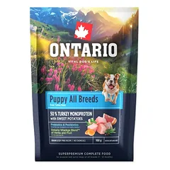 Ontario Puppy All Breeds Monoprotein Turkey & Sweet Potatoes 0.1kg (Mėginys)