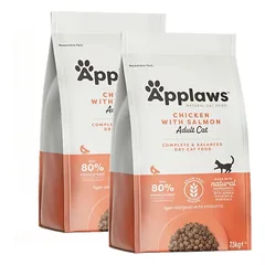 Applaws Adult Chicken with Extra Salmon sausas kačių maistas 2x7,5 kg