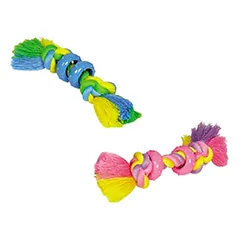 Nobby žaislas šuniukams, virvė, rožiniai ir mėlyni, 16 cm