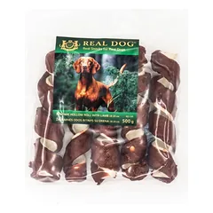 Real Dog Skanėstas Žaliaminės odos ritinys su ėriena 18-20cm 500g