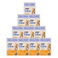 PURINA Cat Chow Adult ėriena ir žaliosios pupelės 10x85g paketėlis