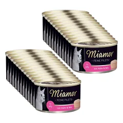 Miamor Feine Filets - drėgnas kačių ėdalas vištienos filė su ryžiais 24x100g skardinė
