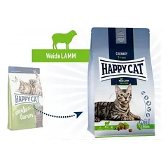 Happy Cat visavertis pašaras suaugusioms katėms su ėriena Culinary WeideLamm, 300 g