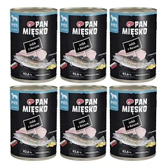 PAN MIŠKO Kalakutas su menkėmis drėgnas maistas šunims 6x400 g