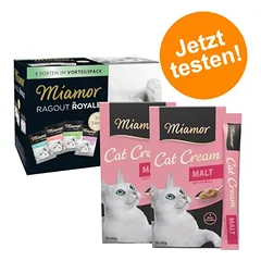 Miamor mišrus rinkinys: 12 x 100 g Ragout Royale + 12 x 16 g Cat Snack Malt-Cream