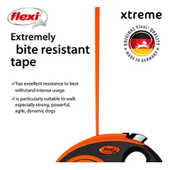 Flexi Xtreme juostinis, oranžinis pavadėlis šunims, L, 5 m — 3 nuotrauka