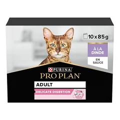 PURINA PRO PLAN Cat Adult Delicate Digestion drėgnas maistas katėms 10 x 85 g — 3 nuotrauka