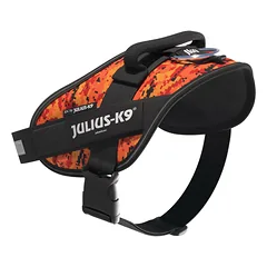 Julius - K9 IDC Powerharness Pixeljuice - šunų petnešos su atšvaitais, pikseliais, Pomarańczowe / 3 — 2 nuotrauka