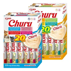 INABA Churu for cats – mix of flavors with tuna and seafood 20x14g+ mix of flavors with chicken 20x14g