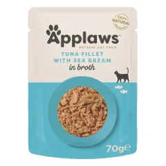 Applaws Cat Pouch in Broth konservai su tunu ir karšiu katėms, 70 g parduotuvėje vet1.lt