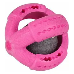 Flamingo Dina su kamuoliuku žaislas šunims, avietiškai rožinis, 11 cm