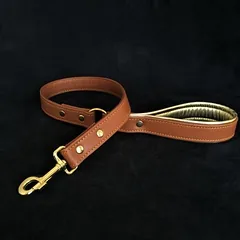 Bestia Hundeleine Softleder mit Messingbeschlägen