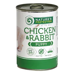 Nature's Protection jaunų šunų konservuotas pašaras su vištiena ir triušiena, 200 g — 2 nuotrauka