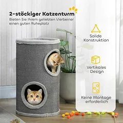 Katės draskyklė, 2 urvai, Ø 35 × 60 cm — 4 nuotrauka