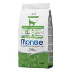 Monge Adult Monoprotein Rabbit sausas pašaras katėms, 1.5 kg parduotuvėje vet1.lt
