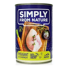 SIMPLY FROM NATURE Šlapias šunų maistas Fazanas su morkomis 400 g