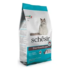SCHESIR Original Sterilized and Light žuvis – 10 kg sausas maistas katėms po sterilizacijos, lengvai virškinamas
