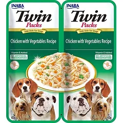 INABA Dog Twin Vištiena, daržovės sultinyje šunims 2x40 g