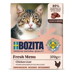 Konservai katėms Bozita Cat su vištienos kepenėlėmis, 370 g