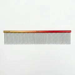 Aliumininės šunų ir kačių šukos, retais dantimis, 22,5 cm, oranžinės-geltonos, pt-32