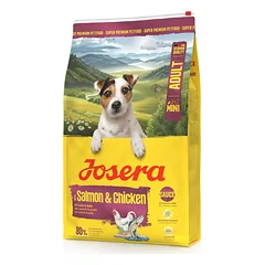 JOSERA Mini Adult Salmon and Chicken 10kg be glitimo maistas su padažu mažų veislių šunims