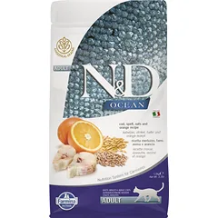 FARMINA N&D Ocean Cat Adult Codfish, Spelt, Oats and Orange 1,5 kg