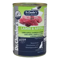 DR. CLAUDER’S drėgnas maistas šunims su ėriena ir obuoliais 6x400g