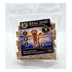 REAL DOG SNACKS Jūrų ešerių odos juostelės 200g
