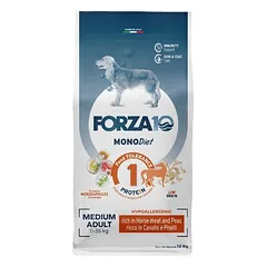 FORZA10 Medium Diet su arkliena ir žirneliais, sausas maistas šunims