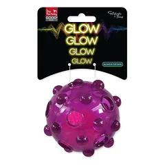 Dog Fantasy šviečiantis kamuoliukas šunims, iš TPR gumos, violetinis, 8 cm — 2 nuotrauka