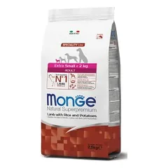 Monge Dry Dog Spec. Line - ypač mažų veislių suaugusiems šunims su ėriena, ryžiais ir bulvėmis 0,8 kg