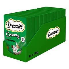 DREAMIES Creamy Papildomas ėdalas katėms su gardžia katžole 11 x 4 x 10 g