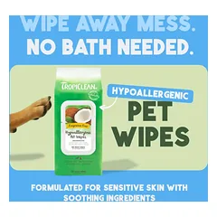 TropiClean Hypoallergenic Cleaning Pet Wipes valomosios servetėlės augintiniams (be kvapo), 100 vnt — 3 nuotrauka