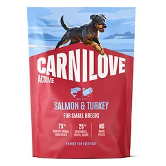 CARNILOVE ACTIVE Dog Salmon & Turkey Small Breed sausas pašaras šunims 1,5 kg
