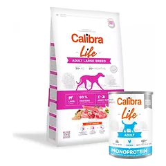 Calibra Dog Life Adult Large Breed Lamb 12kg + CALIBRA Adult Chicken with rice 400g