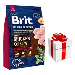 BRIT Premium By Nature Senior L+XL 3kg + Staigmena ŠUNIUI