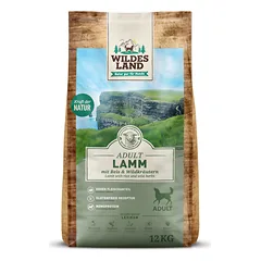 WILDES LAND lamb&rice sausas begrūdis pašaras suaugusiems šunims su ėriena ir ryžiais, 12 kg