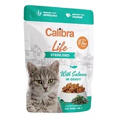 CALIBRA Cat Life Pouch Sterilised Salmon in gravy 85 g lašiša padaže sterilizuotoms katėms nuotrauka