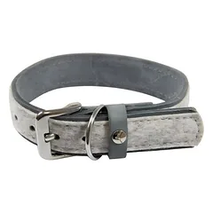 Das Lederband Hundehalsband Norden Grey/Granite