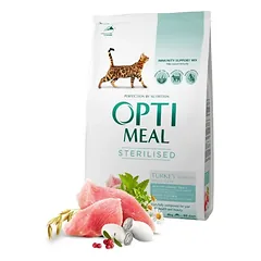 OPTIMEAL™ Visavertis sausas maistas sterilizuotoms katėms ir kastruotiems katinams su kalakutiena ir avižomis
