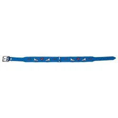 Karlie Flamingo ādas kakla siksna MONTENEGRO BLUE 24mm, 35cm