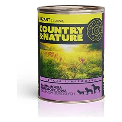 COUNTRY&NATURE Šlapias maistas be grūdų Fazanas su cukinija 400 g