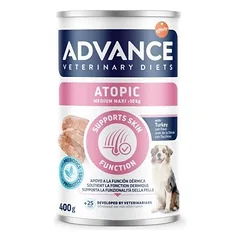 Advance Veterinary Diet Atopic Med/Maxi drėgnas dietinis maistas šunims dermatito gydymui ir maisto netoleravimo mažinimui, 400 g