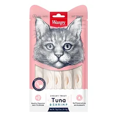 Wanpy skanėstas katėms, Creamy treats, su tunu ir krevetėmis, 70 g (5x14g)