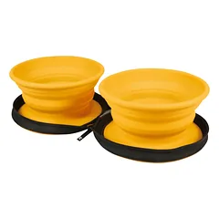 Kiwi Walker Double Travel Bowl - kelioninis dubuo šunims ir katėms, silikoninis, Niebieski / 2x350ml — 5 nuotrauka