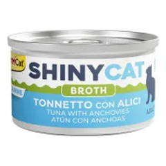GimCat ShinyCat in Broth konservai su tunu ir ančiuviais katėms