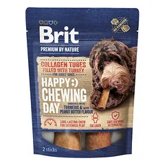 Brit Premium By Nature Dog Adult kolageno vamzdeliai su kalakutiena, skanėstai šunims 80 g